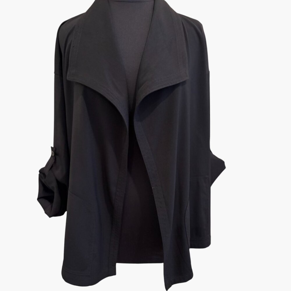 Max studio Draped Open Front Roll Sleeve Jacket NWOT